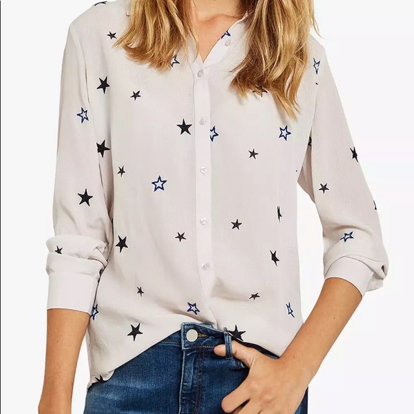 Mint Velvet Tops - Women's Star Print Button Down Shirt - EUC